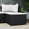 vidaXL Garden Footrest with Cushion Black Poly Rattan