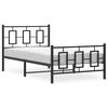 vidaXL Metal Bed Frame without Mattress with Footboard Black 100x200cm