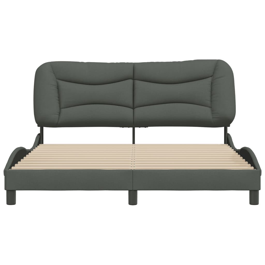 vidaXL Bed Frame without Mattress Dark Grey 152x203 cm Queen Fabric