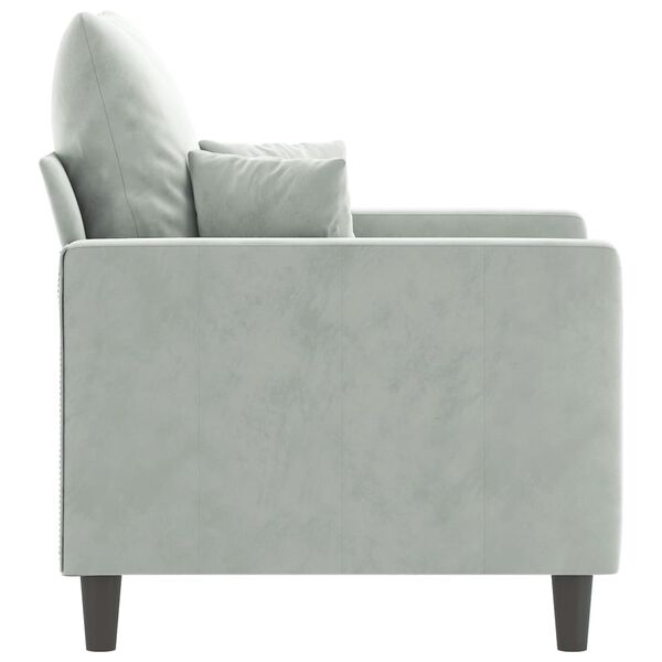 vidaXL Sofa Chair Light Grey 60 cm Velvet