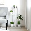 vidaXL 4-Floor Flower Stand 43x22x76 cm White Metal