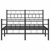 vidaXL Metal Bed Frame without Mattress with Footboard Black 150x200cm