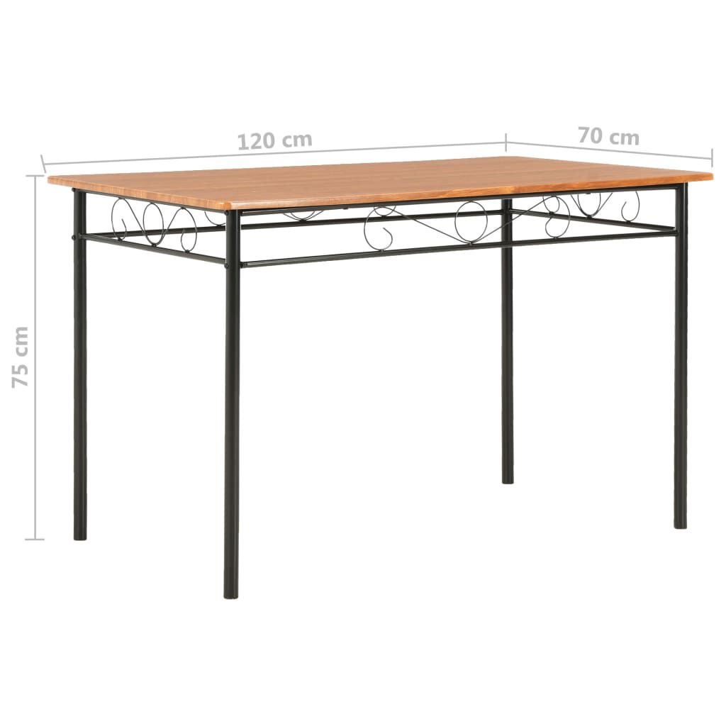 vidaXL 7 Piece Dining Set MDF and Steel Brown