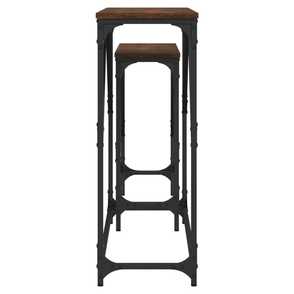 vidaXL Nesting Console Tables 2 pcs Brown Oak Engineered Wood
