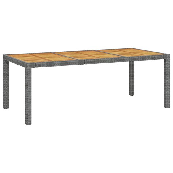 vidaXL 7 Piece Outdoor Dining Set with Cushions Poly Rattan Grey
