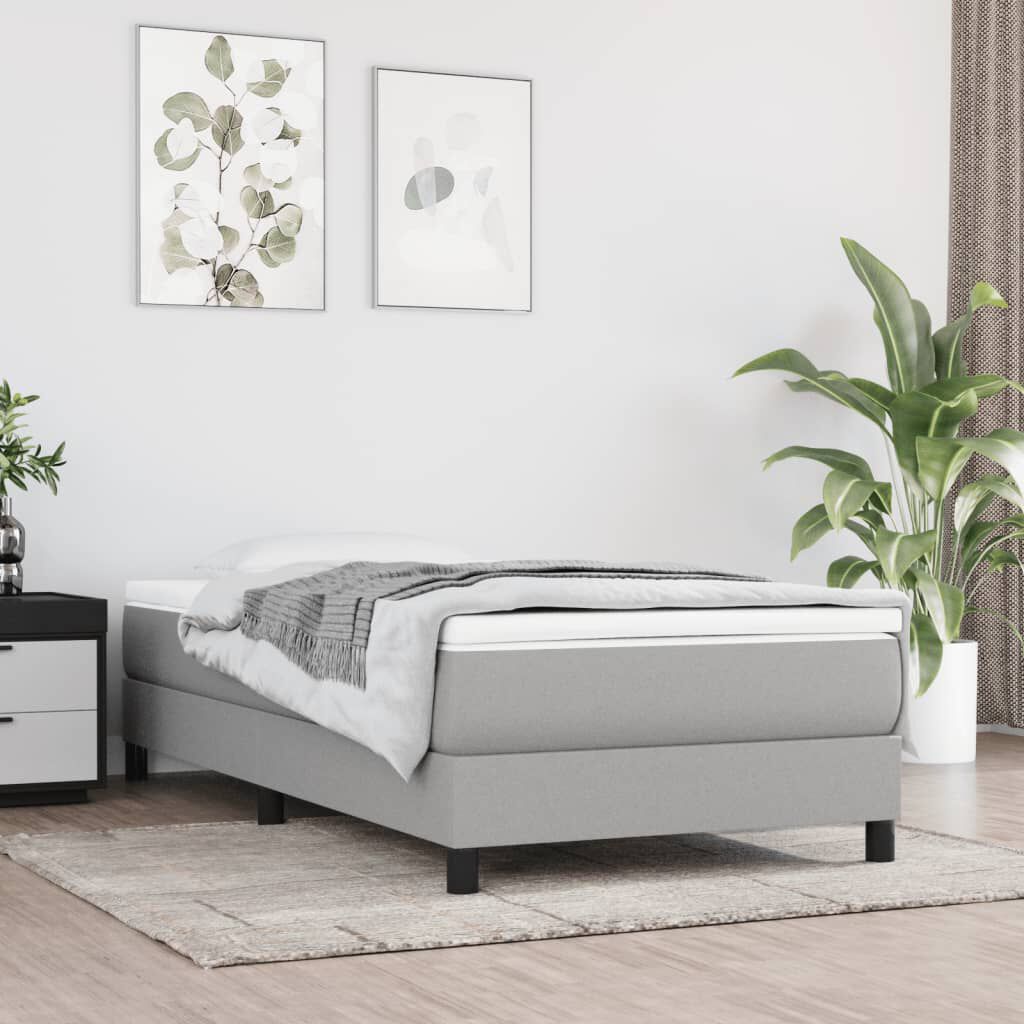 vidaXL Bed Frame without Mattress Light Grey Twin XL Fabric (US Only)