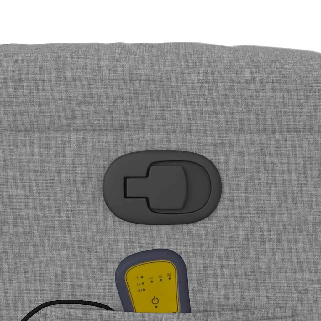 vidaXL Stand up Massage Recliner Chair Light Grey Fabric