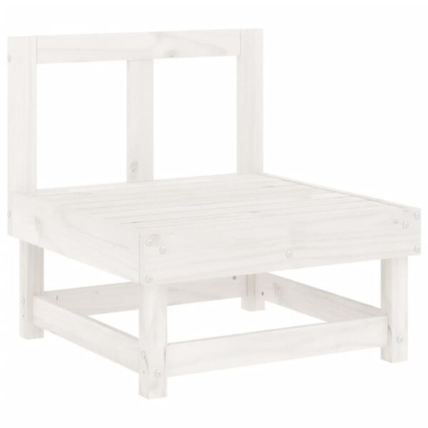 vidaXL Garden Middle Sofas 2 pcs White Solid Wood Pine