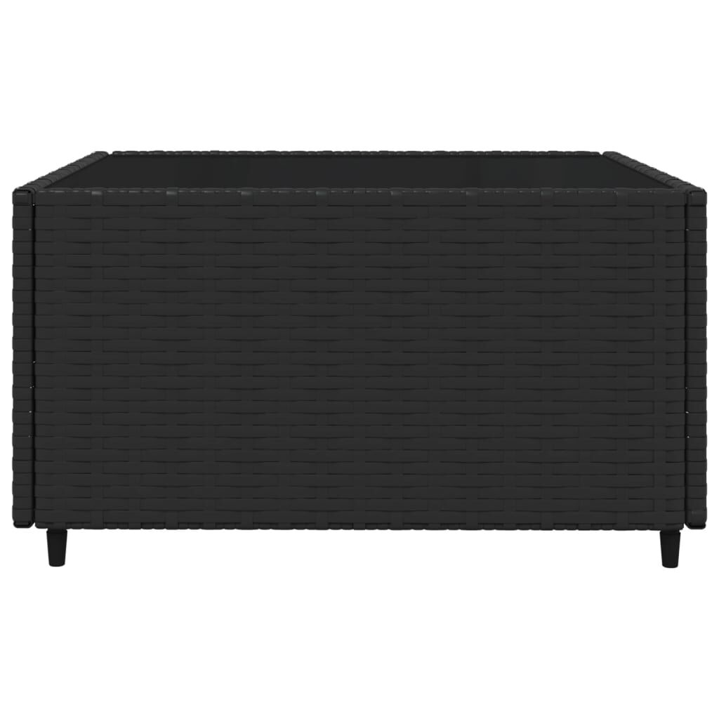 vidaXL 4 Piece Garden Lounge Set with Cushions Black Poly Rattan