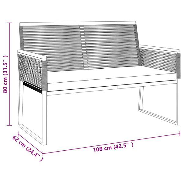 vidaXL 4 Piece Garden Lounge Set with Cushions Black Steel