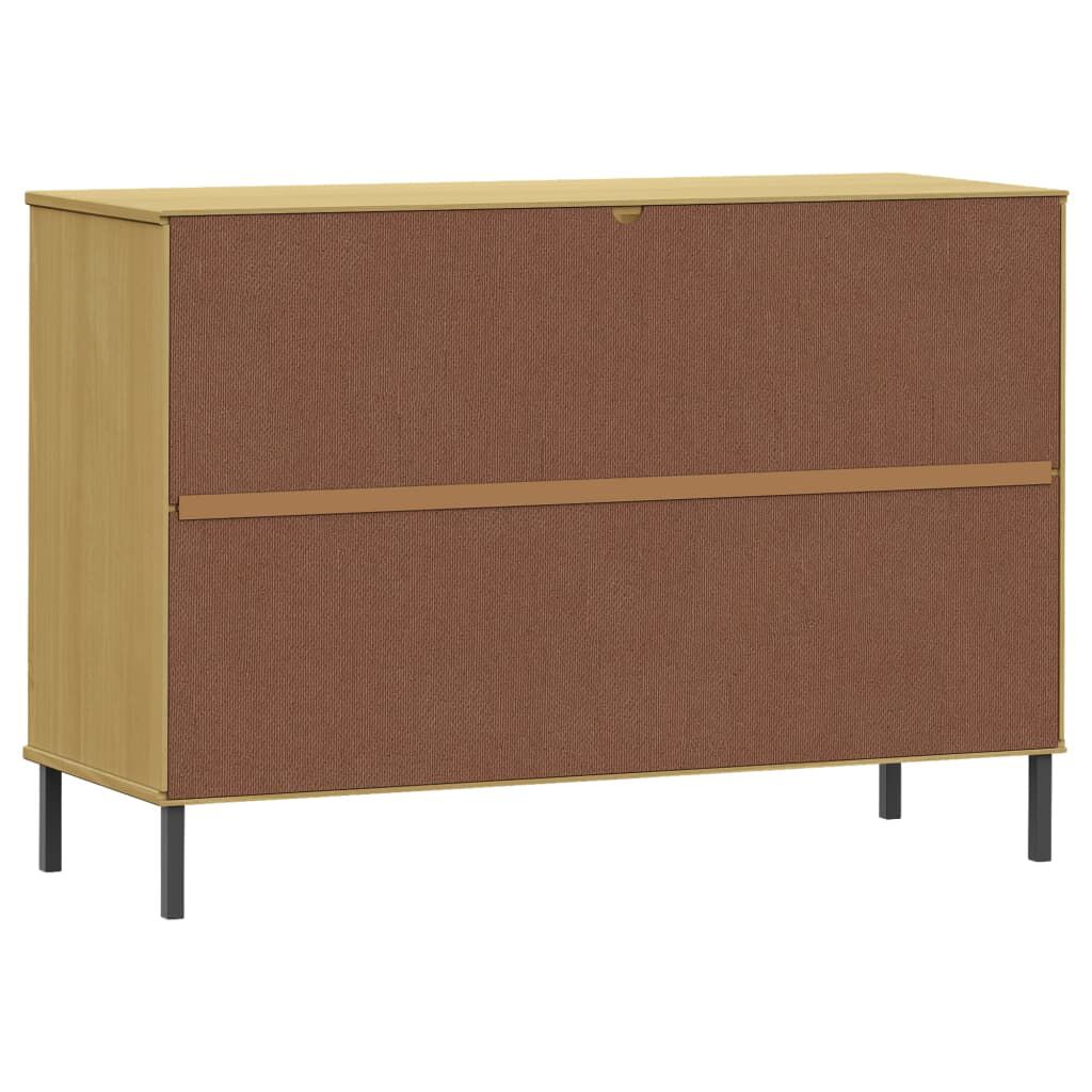 vidaXL Sideboard with Metal Legs Brown 113x40x77 cm Solid Wood OSLO