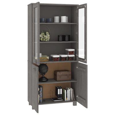 vidaXL Highboard HAMAR Solid Wood Pine Light Grey