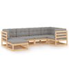 vidaXL 6 Piece Garden Lounge Set with Cushions Solid Pinewood