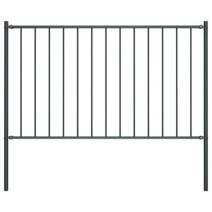 vidaXL Fence Panel with Posts Powder-coated Steel 1.81x1 m Anthracite