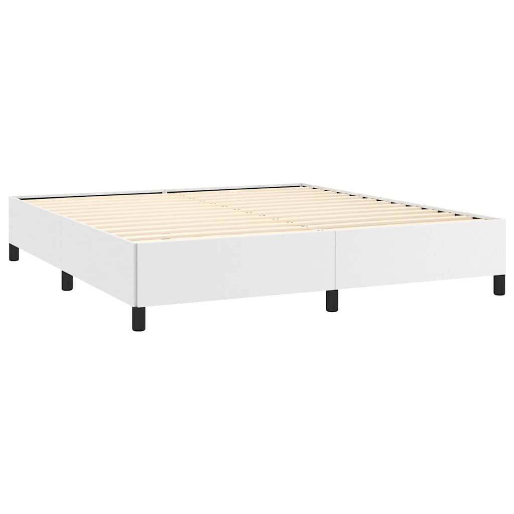 vidaXL Bed Frame without Mattress White 152x203 cm Queen Faux Leather