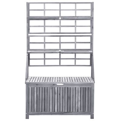 vidaXL Storage Box with Trellis Grey 99x55x160 cm Solid Acacia Wood