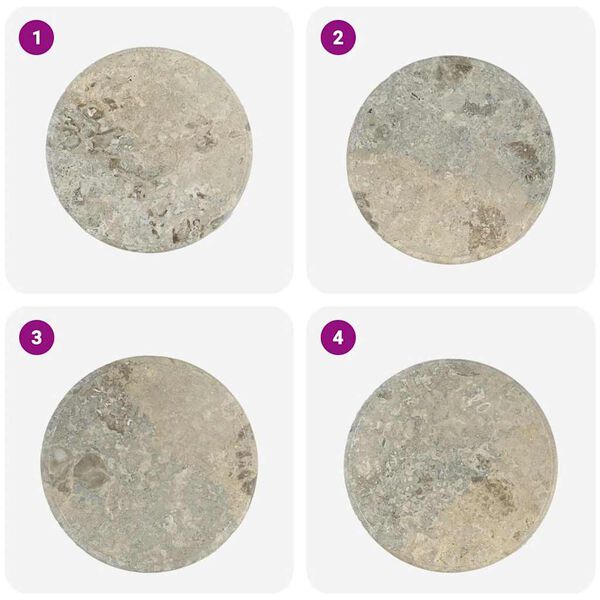 vidaXL Table Top Grey Ø50x2.5 cm Marble