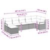 vidaXL Garden Sofa Set with Cushion 7 pcs Black and Turquoise