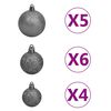 vidaXL Corner Artificial Christmas Tree LEDs&Ball Set White 150 cm PVC