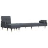 vidaXL L-shaped Sofa Bed Dark Grey 271x140x70 cm Velvet