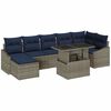 vidaXL Garden Sofa Set with Cushion 8 pcs Grey and navy blue