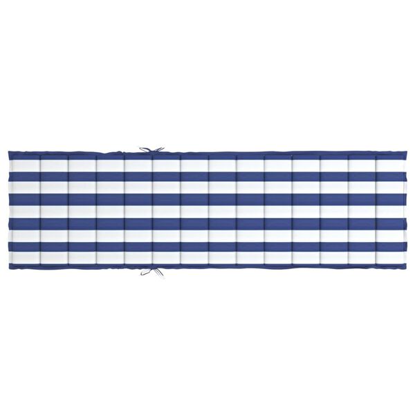 vidaXL Sun Lounger Cushion Blue&White Stripe Oxford Fabric
