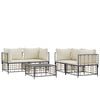 vidaXL 5 Piece Garden Lounge Set with Cushions Anthracite Poly Rattan