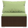 vidaXL 2 Piece Garden Lounge Set with Cushions Poly Rattan Brown