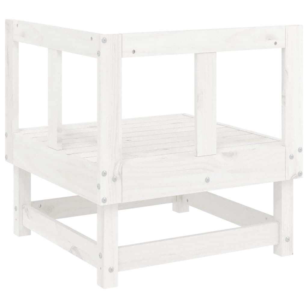 vidaXL Garden Corner Sofa White Solid Wood Pine