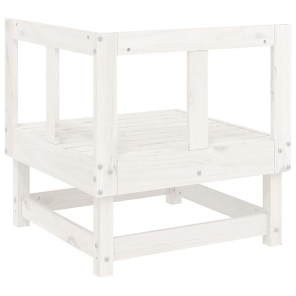 vidaXL Garden Corner Sofa White Solid Wood Pine