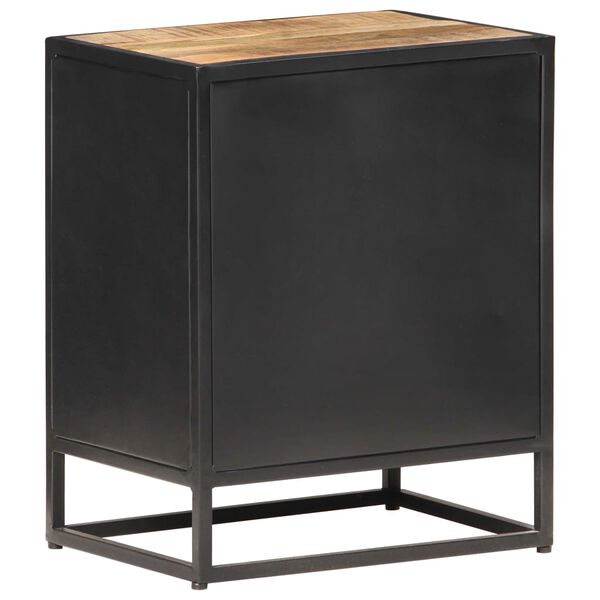 vidaXL Bedside Cabinet 40x30x50 cm Rough Mango Wood and Natural Cane