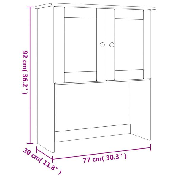 vidaXL Dresser Top ALTA White 77x30x92 cm Solid Wood Pine