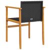 vidaXL Garden Chairs 2 pcs Black Poly Rattan&Solid Wood