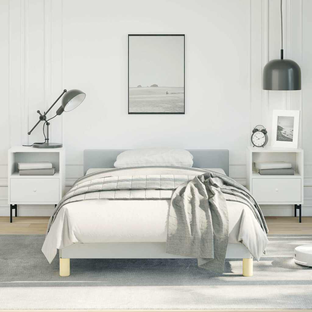 vidaXL Bed Frame without Mattress Light Grey Twin Fabric