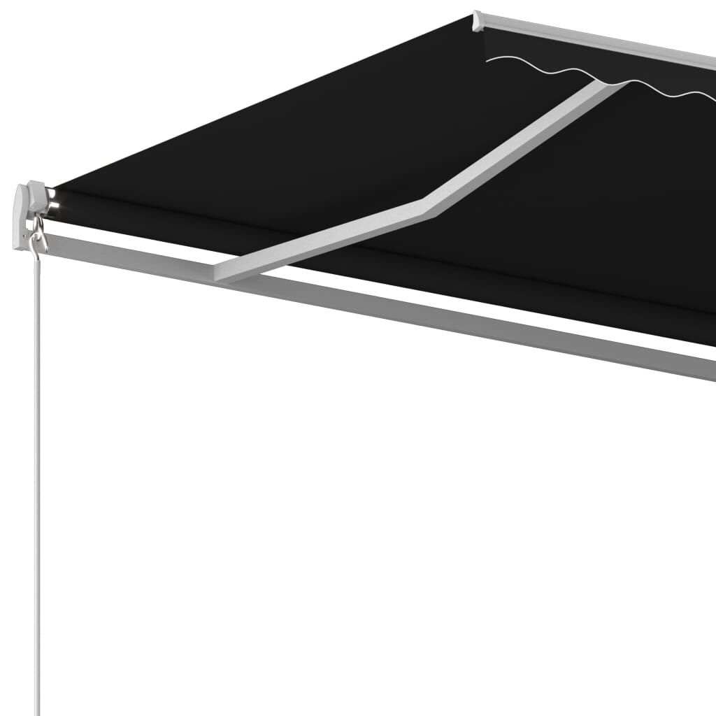 vidaXL Automatic Retractable Awning with Posts 3x2.5 m Anthracite