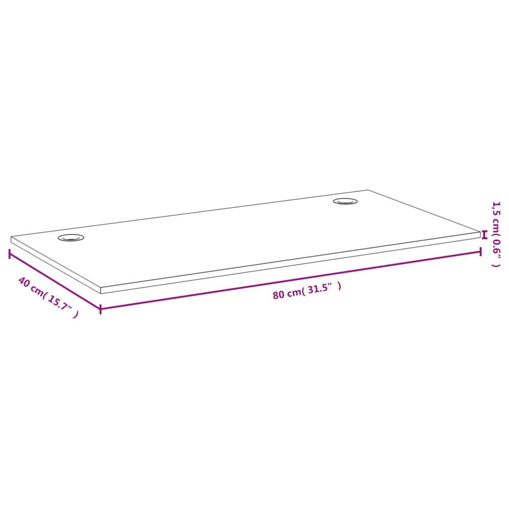 vidaXL Desk Top 80x40x1.5 cm Bamboo