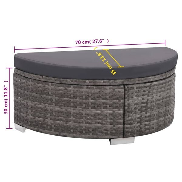 vidaXL 8 Piece Garden Lounge Set with Cushions Poly Rattan Grey
