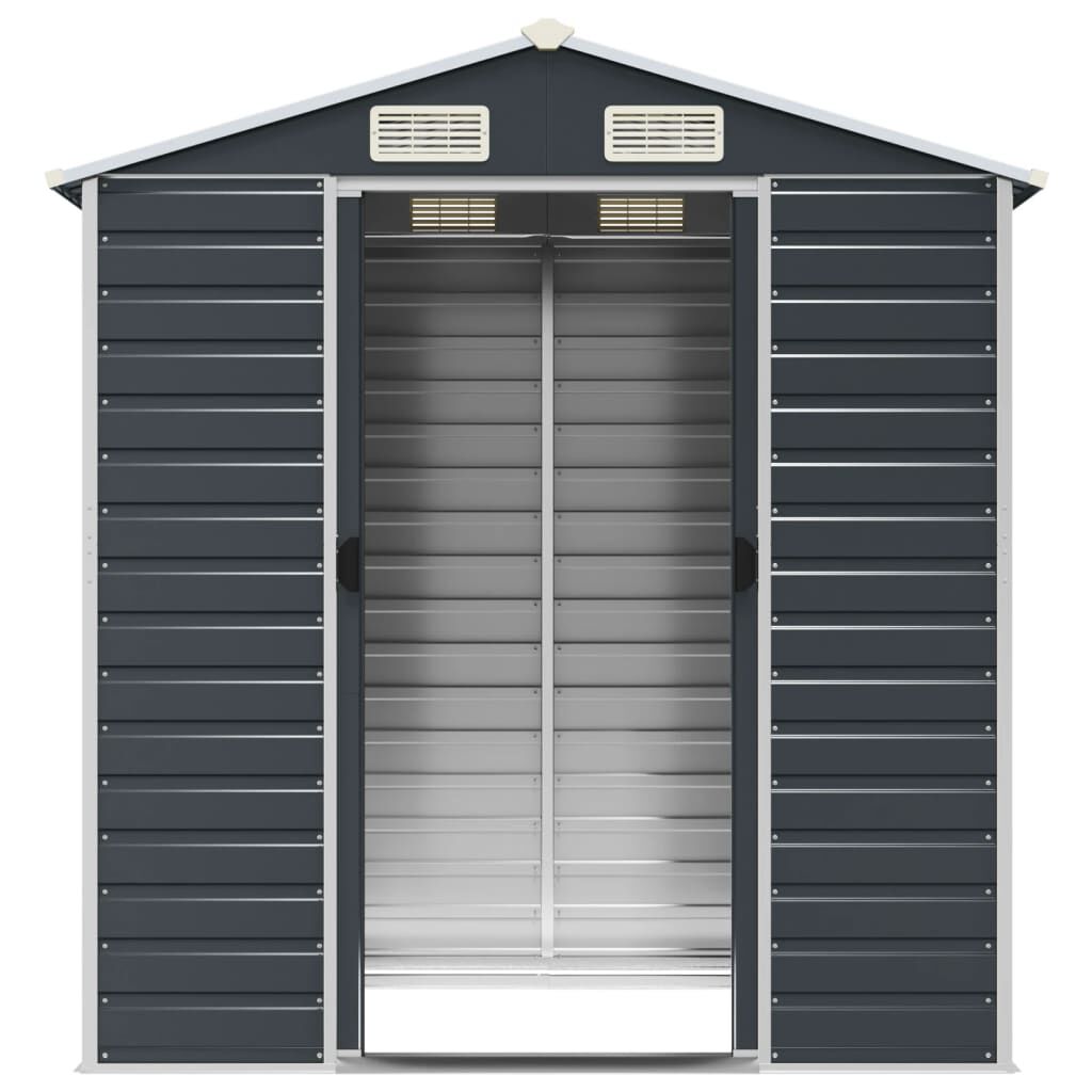 vidaXL Garden Shed Anthracite 191x130x198 cm Galvanised Steel