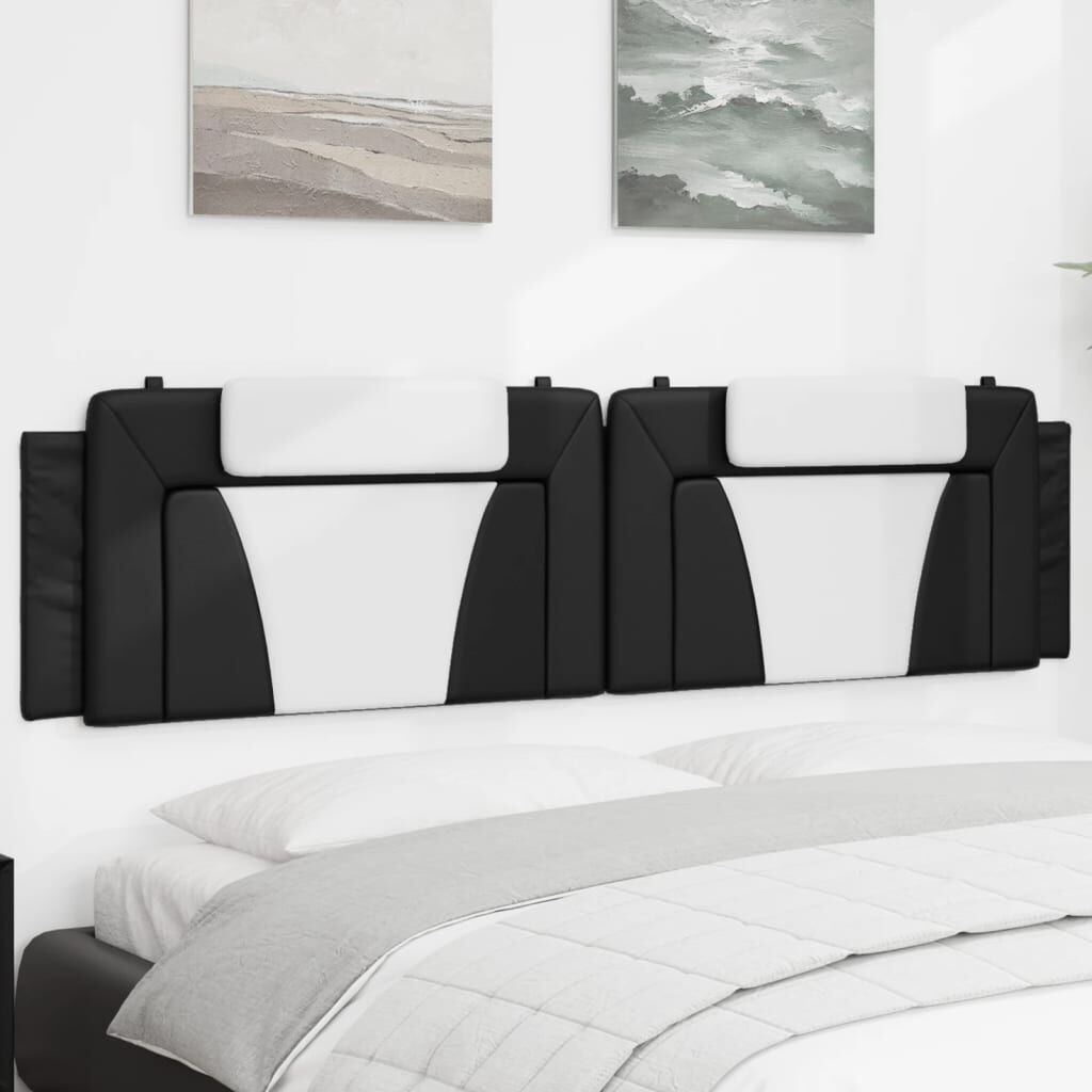 vidaXL Headboard Cushion Black and White 193 cm Faux Leather