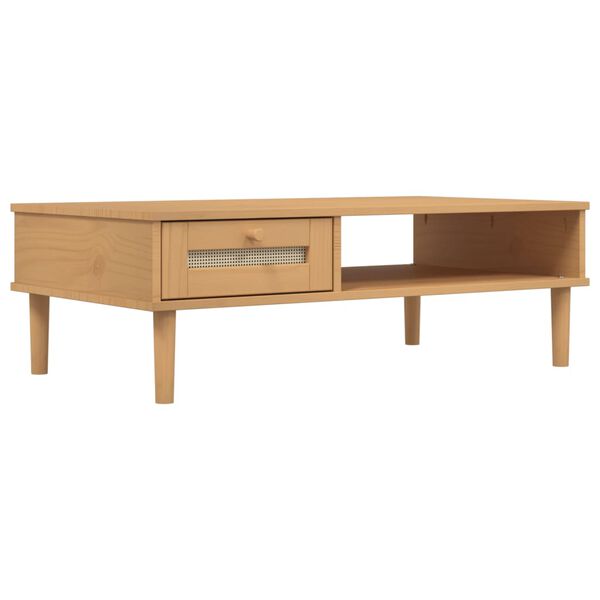 vidaXL Coffee Table SENJA Rattan Look Brown 100x55x33 cm Solid Wood