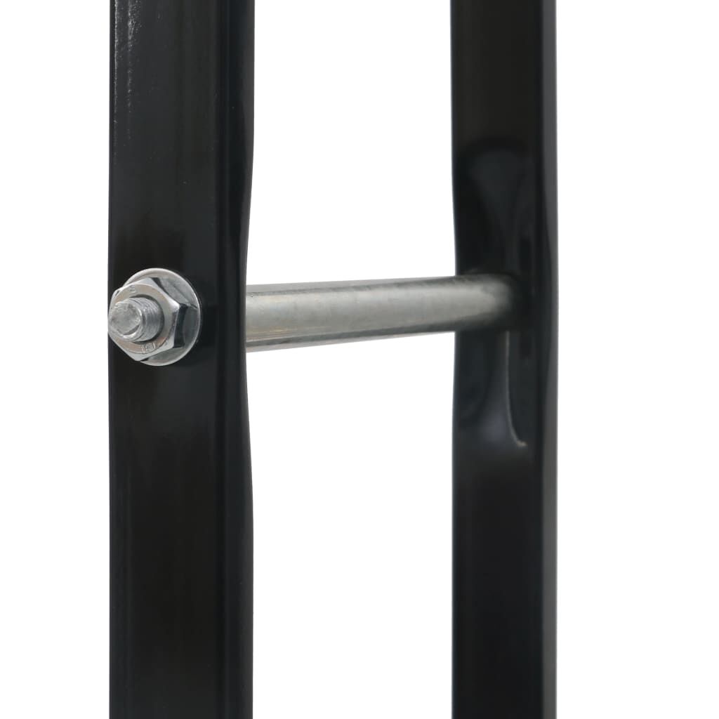 vidaXL Firewood Rack Black 80x25x200 cm Steel
