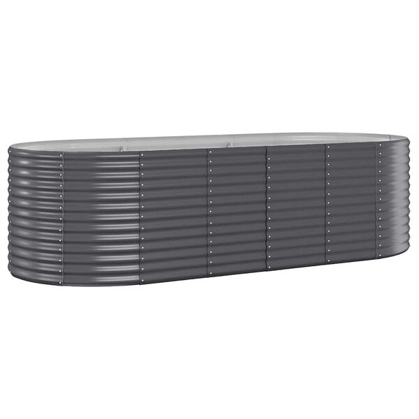vidaXL Garden Raised Bed Galvanised Steel 249x100x68 cm Anthracite