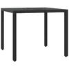 vidaXL 3 Piece Bistro Set with Cushions Black Poly Rattan