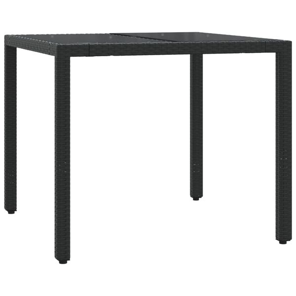 vidaXL 3 Piece Bistro Set with Cushions Black Poly Rattan