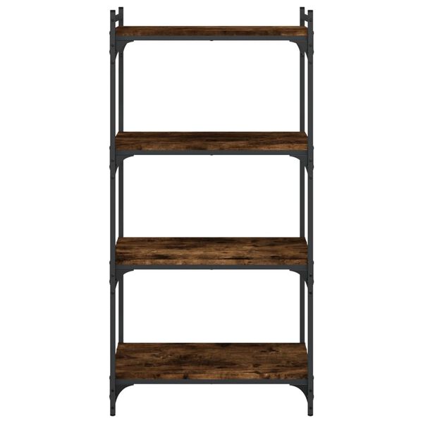 vidaXL Bookcase 4-Tier Smoked Oak 60x30x120 cm Engineered Wood
