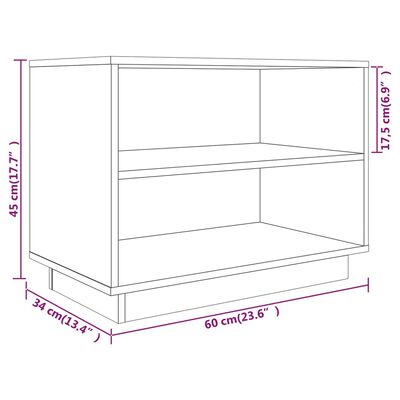 vidaXL Shoe Cabinet Honey Brown 60x34x45 cm Solid Wood Pine