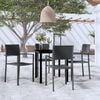 vidaXL 5 Piece Garden Dining Set Black