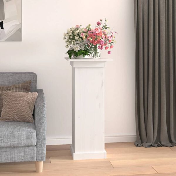 vidaXL Flower Stand White 40x40x90 cm Solid Wood Pine