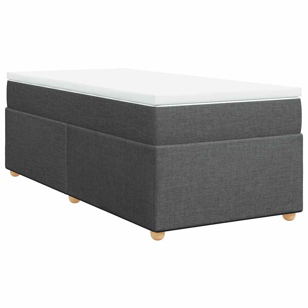 vidaXL Box Spring Bed with Mattress Dark Grey Twin XL Fabric