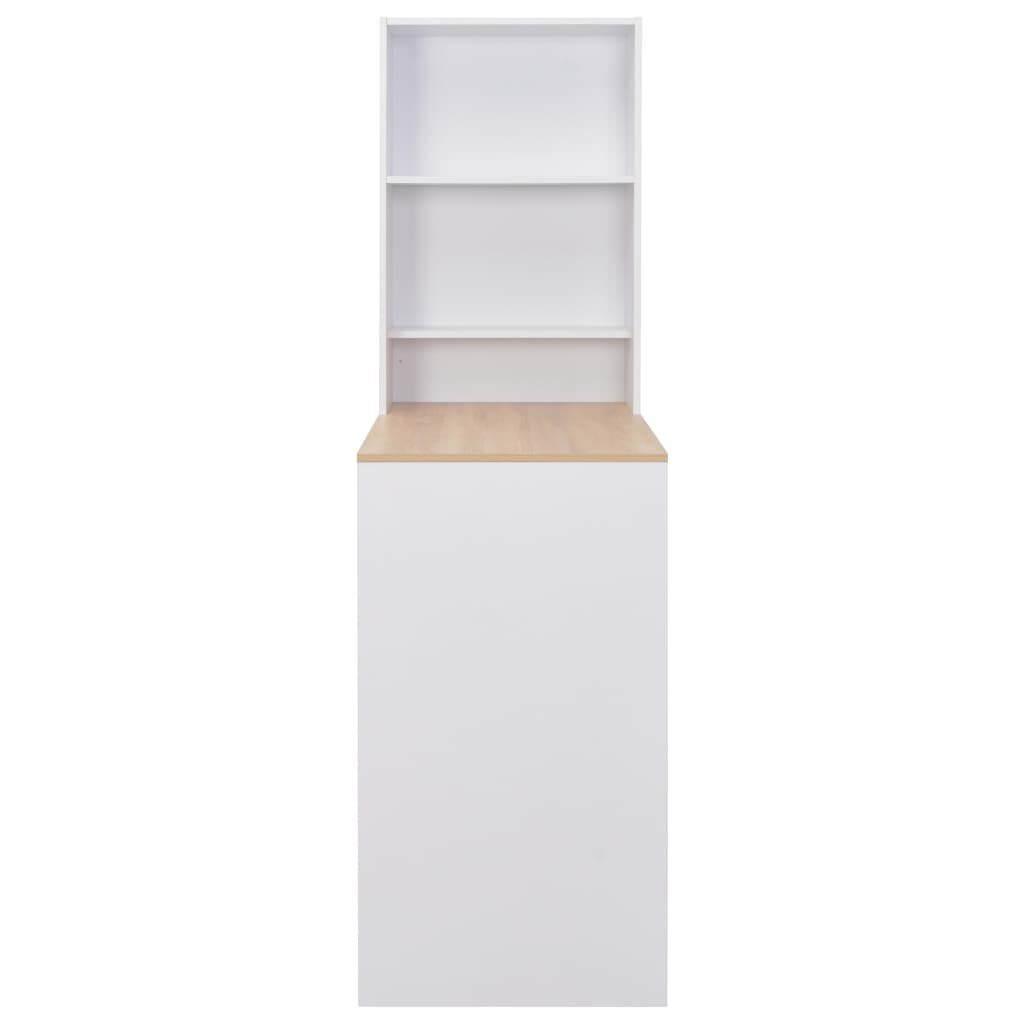 vidaXL Bar Table with Cabinet White 115x59x200 cm